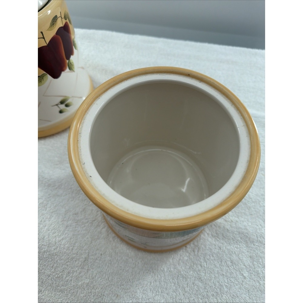 Set of 3 Canister & Lid Sonoma Villa - Rubber Seal Ceramic Home Interiors Fruits - Picture 9 of 12